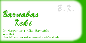 barnabas keki business card