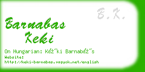 barnabas keki business card